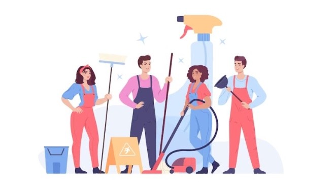 équipe de nettoyage